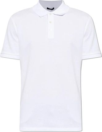Balmain Polo shirt van katoen met geborduurd logo - Heren - Polos - Wit - S - Katoen - Tops