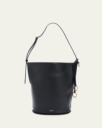 Alaia Small Smooth Leather Curved Bucket Bag