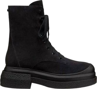 Stuart Weitzman Womens Charli Lace-Up Sportlift Bootie In Black
