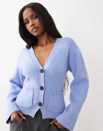 Gina Tricot Gina Tricot - Cardigan in maglia modellato-Blu