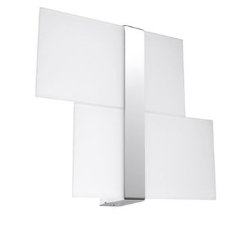 Sollux Lighting L&aacute;mpara de pared cromo, blanco acero, vidrio alt. 28 cm