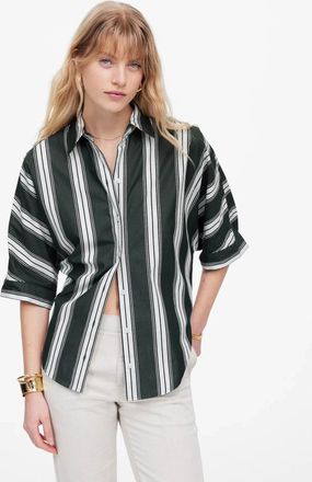 Madewell Womens Madewell Shirt Summit Green Pleated Sleeve Oversized Button Up RED1201