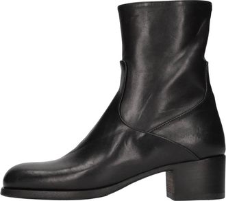 Pantanetti Daphne Enkellaars - Dames - Laarzen met Hak - Zwart - 38 1/2 EU - Leer - Schoenen