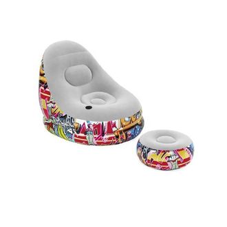 Trade Shop Trade Shop - Poltrona Gonfiabile Comfort Cruiser Graffiti Lounge Sgabello 121x100x86cm 75076