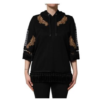Dolce & Gabbana Hoodies, female, Black, Size: 2XS Hooded Sweatshirt