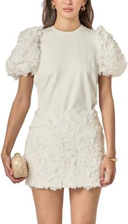 English Factory Flower Mixed Media Top in White at Nordstrom Rack, Size X-Small