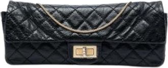 Chanel Pre-owned East West Flap - Dames - Vintage Clutch - Zwart - ONE Size - Leer - Vintage