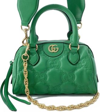Gucci Green Mini GG Matelasse Marmont Crossbody Bag