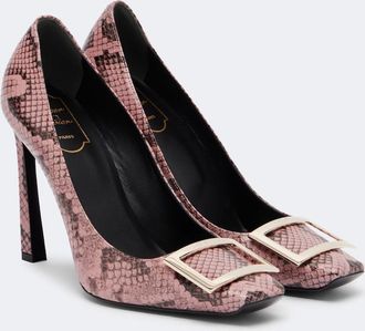 Roger Vivier Trompette snake-print leather pumps