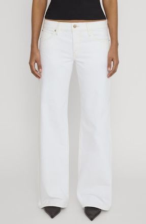 Frame Denim The Pixie Gray Low Rise Wide Leg Jeans in Au Natural Clean at Nordstrom, Size 30