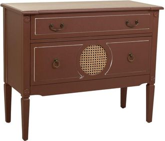 Wanderlust Deco Comoda De Madera Y Rat&aacute;n Marr&oacute;n 88x38x72