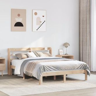 vidaXL Estructura De Cama Con Cabecero Madera Maciza Pino 120x190 Cm Vidaxl