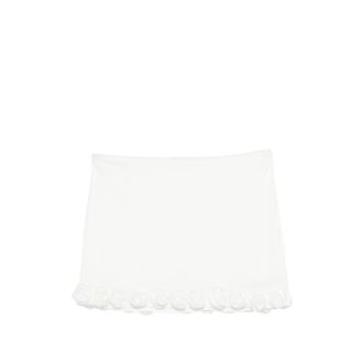 Os&eacute;ree Rose-appliqu&eacute; Mini Skirt