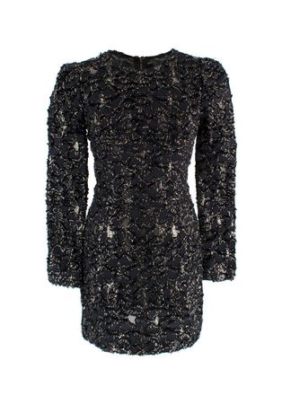 Dolce & Gabbana Metallic Textured Mini Dress Size S