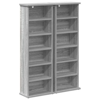vidaXL Cabinet Para Cds 2 Uds. Sonoma Gris 60 X 17 X 92 Cm Vidaxl