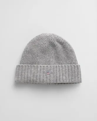 GANT Men Shield Wool Beanie (ONE SIZE) GREY MELANGE