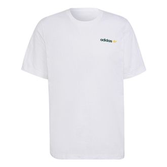 adidas Mens adidas originals Back Sailboat Pattern Alphabet Printing Loose Round Neck Short Sleeve White T-Shirt HR7906