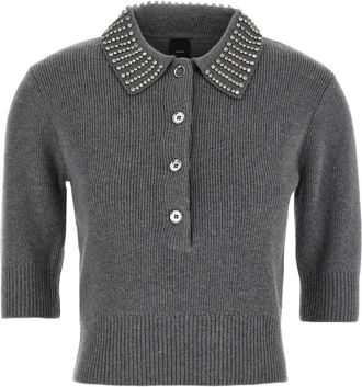 Pinko Top con cristalli - Grigio