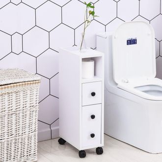 HOMCOM kleankin Particle Board Compact Bathroom Drawers White - Home Living | TJ Hughes