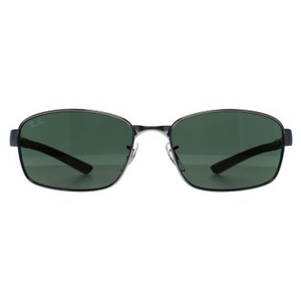Ray-Ban Rectangle Unisex Gunmetal G-15 Green RB3413 - Grey - One Size