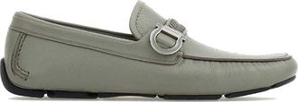 Ferragamo Gray Calfskin Slip-On Mens Loafers