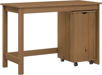 vidaXL Juego De Escritorio Y Gabinete 2 Uds. Marr&oacute;n Miel Vidaxl