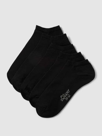 s.Oliver Red Label Sneakersocken mit Stretch-Anteil im 5er-Pack in Black, Größe 35-38