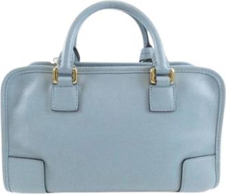 Loewe Pre-owned Amazona Calf Leather Handbag - Dames - Vintage Handtas - Blauw - ONE Size - Leer - Vintage
