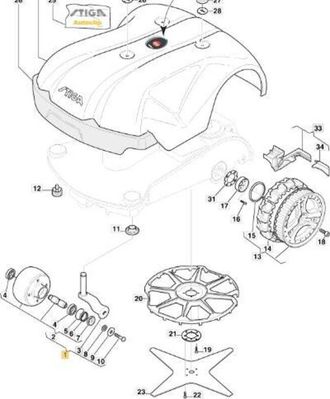 STIGA Sports Conjunto De Rueda Izquierda (solo V10) Original Stiga - 1126-1096-01