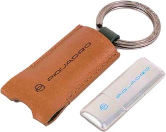 Piquadro Bruin lederen USB-sleutelhanger Unisex - Dames - Sleutelhangers & Tashangers - Bruin - ONE Size - Leer - Accessoires