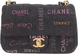 Chanel Pre-owned Shoulder bag - Dames - Vintage Schoudertas - Zwart - ONE Size - Denim - Vintage