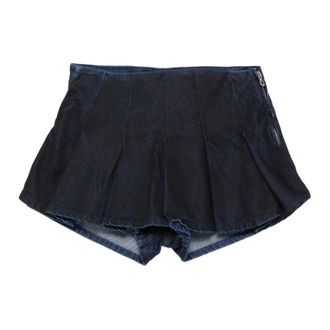 Diesel Short Shorts, female, Blue, Size: W28 Pleated Denim Shorts