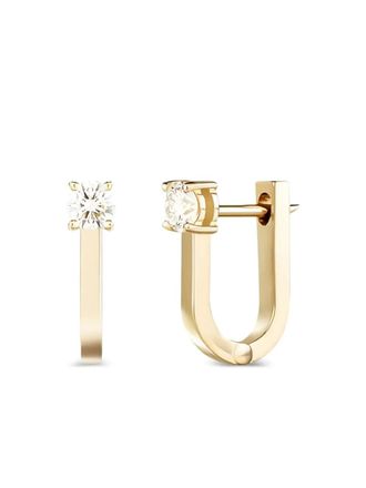 Melissa Kaye 18kt geelgouden Aria U huggie oorbellen met diamant