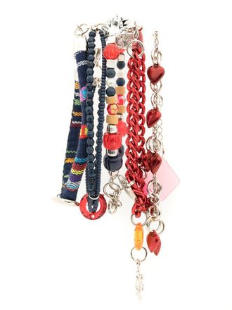 Amir Slama multi-chain beaded bracelet - Silver