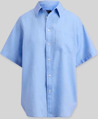 Polo Ralph Lauren Oversized Hemdbluse aus reinem Leinen in Sky, Gr&ouml;&szlig;e XL