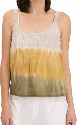 Xcvi Shawnie Linen Billowy Pintuck Tank Top In Tricolor Ombre Voyage