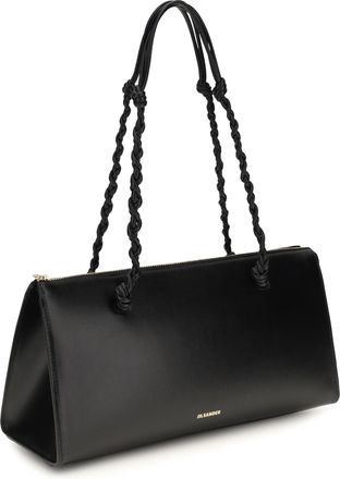 Jil Sander Womens Tangle Shoulder Bag Black Calf Leather Bos Taurus