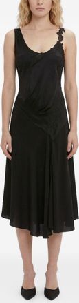 Victoria Beckham Womens Midi Dress Black Acetate