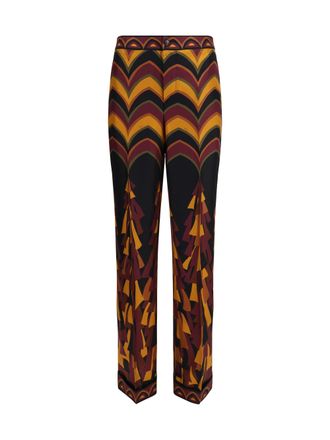 Emilio Pucci Geometric Print Silk Trousers - Multicolor
