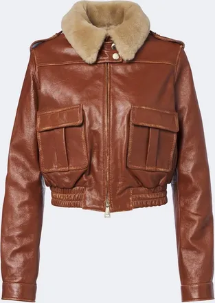 Dorothee Schumacher First Love shearling-trimmed leather jacket