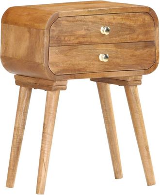 vidaXL Mesita De Noche De Madera Maciza De Mango 43x30x58 Cm