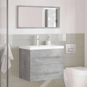 Berkfield Home Durable 2 Piece Bathroom Furniture Set Concrete Grey Engineered Wood