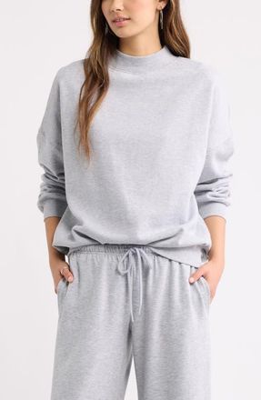 BP. Mock Neck Sweatshirt in Grey Soft Heather at Nordstrom, Size Xx-Small