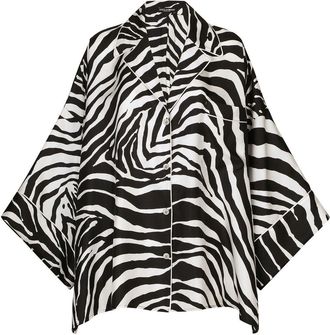 Dolce & Gabbana zebra-print twill shirt - women - Silk - 40 - Black