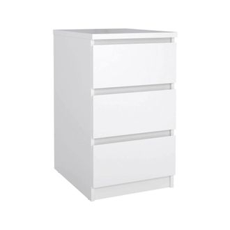 Dmora Dmora Commode &Agrave; Trois Tiroirs, Coloris Blanc Brillant, 40 X 70 X 50 Cm