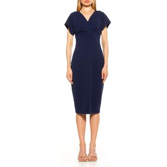 Alexia Admor Naomi Drape Sheath Dress in Navy at Nordstrom Rack, Size X-Small