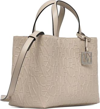 A|X Armani Exchange Borsa tote con monogramma media - Toni neutri