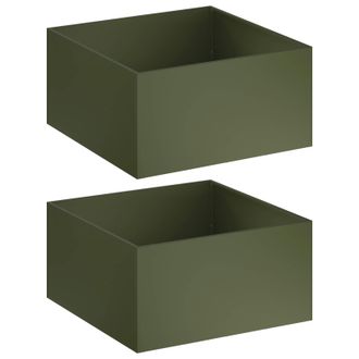 vidaXL Macetero De Jard&iacute;n 2 Uds. Verde Oliva 60 X 60 X 40 Cm Vidaxl