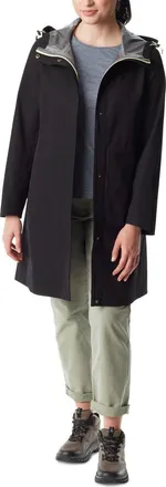 G.H. Bass & Co. Bass Outdoor Anorak Jacket Womens Black Snap Button Hooded Full-Zip FTS656