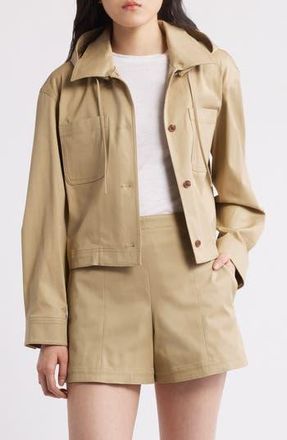 Theory Hooded Crop Jacket in Trnch at Nordstrom Rack, Size Large